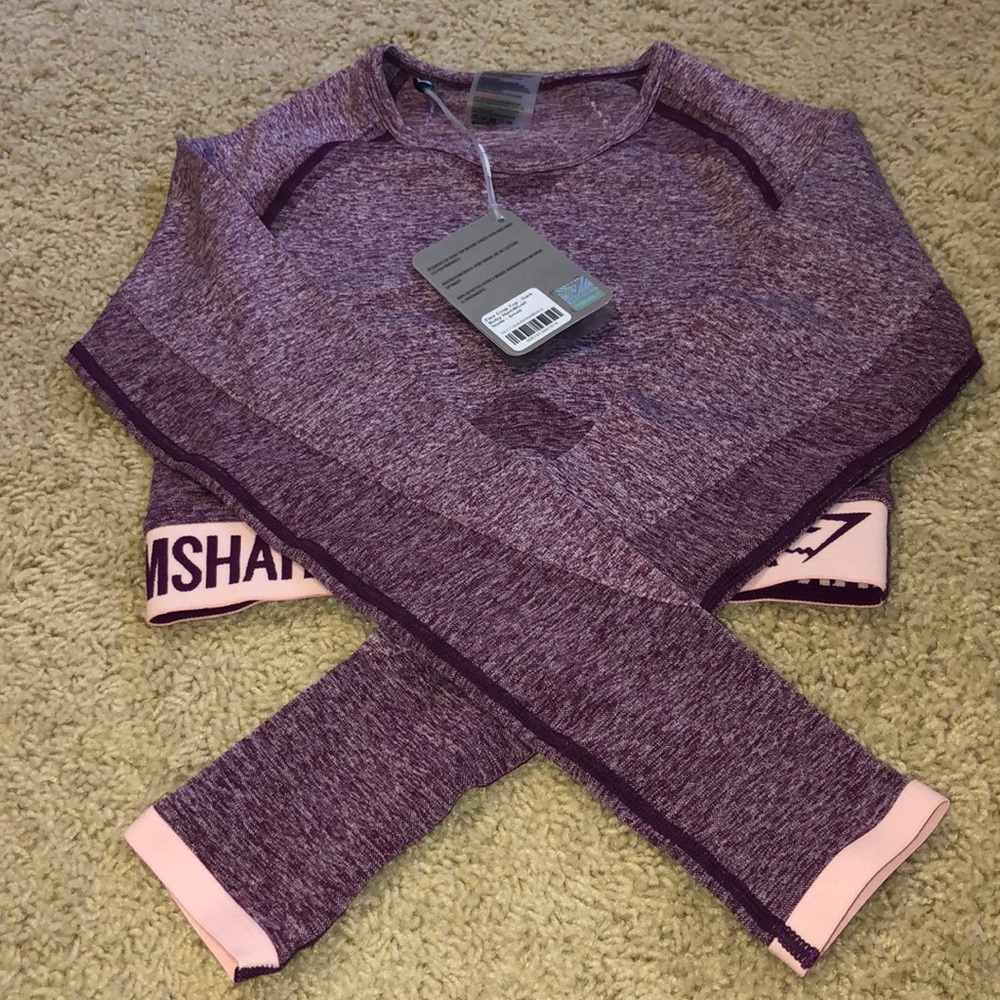 Gymshark Dark Ruby Marl Flex Top